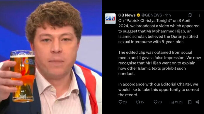 GB News corrects false claim that Quran justifies sex with minors