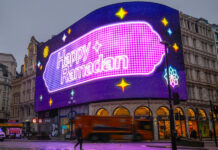 Europe’s largest advertising screen illuminates for Ramadan